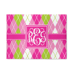 Pink & Green Argyle Area Rug (Personalized)