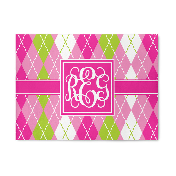 Custom Pink & Green Argyle Area Rug (Personalized)