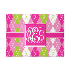 Pink & Green Argyle 5' x 7' Patio Rug (Personalized)