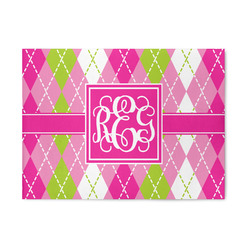Pink & Green Argyle 5' x 7' Patio Rug (Personalized)