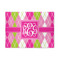 Pink & Green Argyle 5'x7' Patio Rug - Front/Main