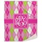 Pink & Green Argyle Sherpa Throw Blanket (Personalized)
