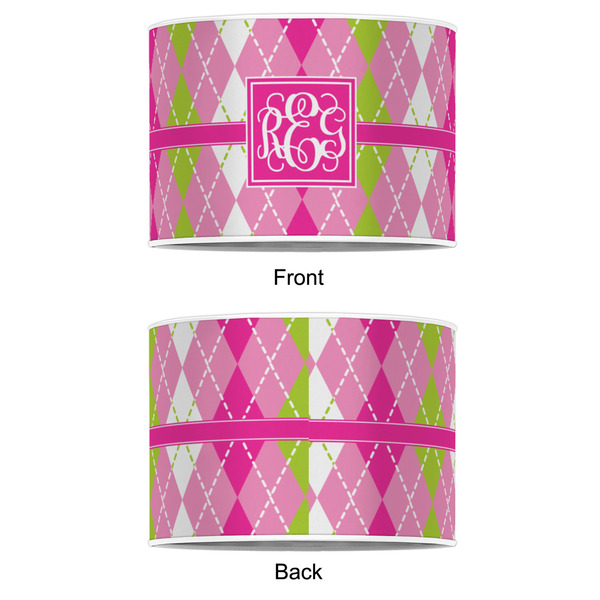 Pink & Green Argyle 8" Drum Lampshade - APPROVAL (Poly Film)