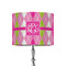 Pink & Green Argyle 8" Drum Lampshade - ON STAND (Fabric)