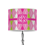 Pink & Green Argyle 8" Drum Lamp Shade - Poly-film (Personalized)