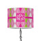 Pink & Green Argyle 8" Drum Lampshade - ON STAND (Poly Film)