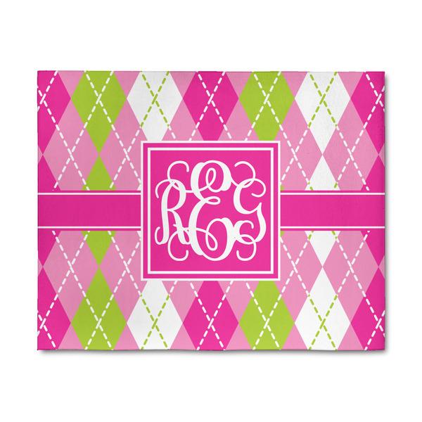 Custom Pink & Green Argyle 8' x 10' Indoor Area Rug (Personalized)