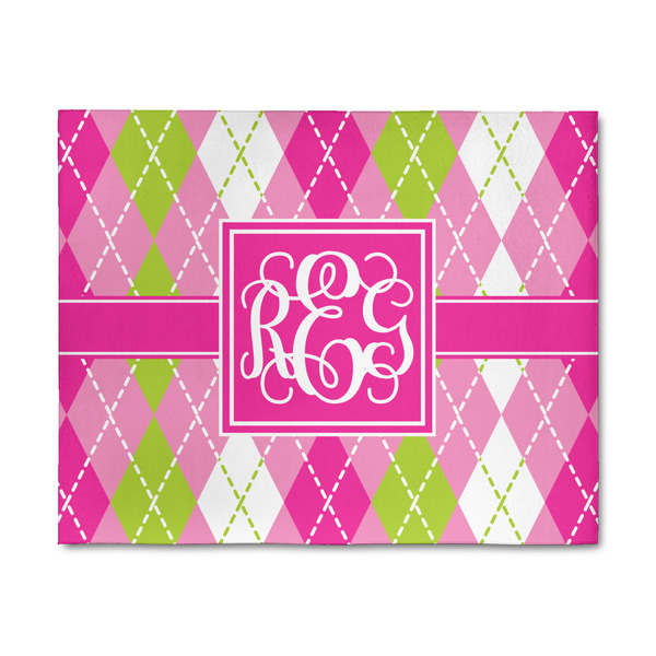Custom Pink & Green Argyle 8' x 10' Patio Rug (Personalized)
