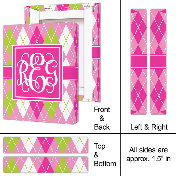 Pink & Green Argyle 8x10 - Canvas Print - Approval