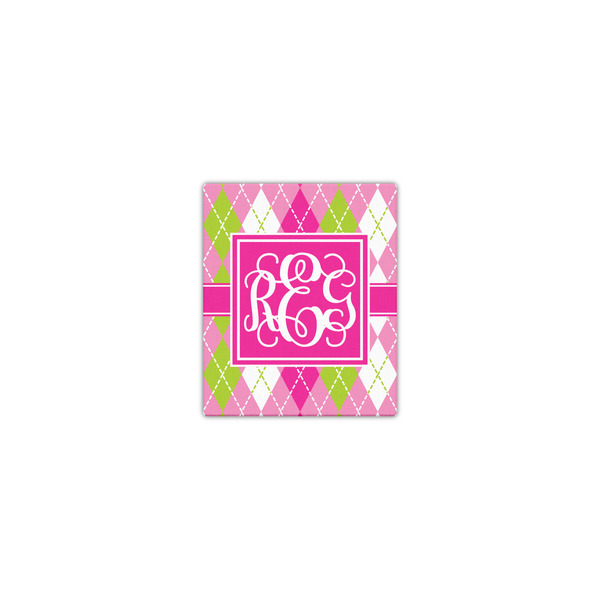 Custom Pink & Green Argyle Canvas Print - 8x10 (Personalized)
