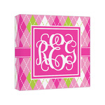 Pink & Green Argyle Canvas Print - 8x8 (Personalized)