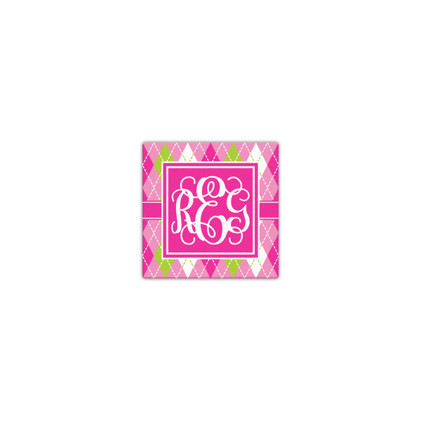 Pink & Green Argyle 8x8 - Canvas Print - Front View