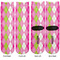 Pink & Green Argyle Adult Crew Socks - Double Pair - Front and Back - Apvl