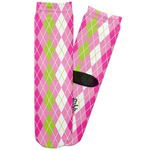 Pink & Green Argyle Adult Crew Socks (Personalized)