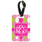 Pink & Green Argyle Metal Luggage Tag w/ Monogram
