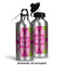 Pink & Green Argyle Aluminum Water Bottle - Alternate lid options