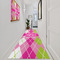 Pink & Green Argyle Area Rug Sizes - In Context (vertical)