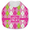 Pink & Green Argyle Jersey Knit Baby Bib w/ Monogram