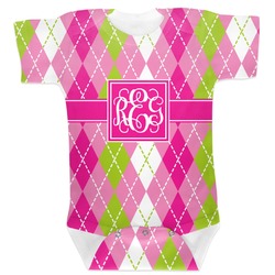Pink & Green Argyle Baby Bodysuit (Personalized)