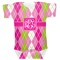 Pink & Green Argyle Baby Bodysuit 3-6 (Personalized)