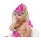 Pink & Green Argyle Baby Hooded Towel on Child