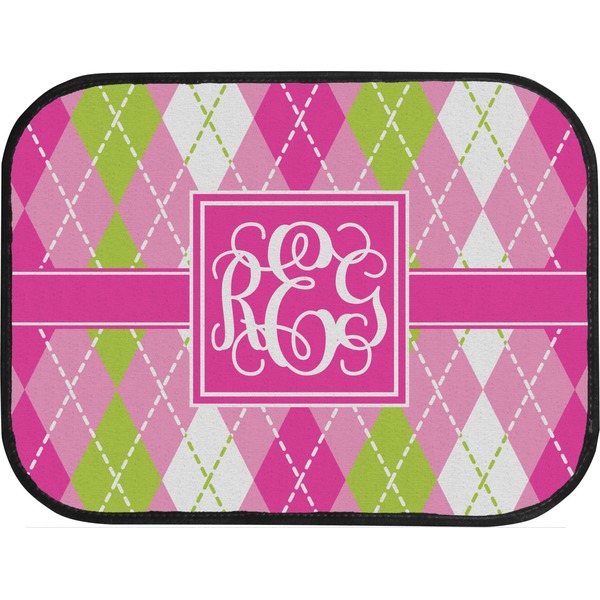 Pink & Green Argyle Custom Car Floor Mats (Back Seat)