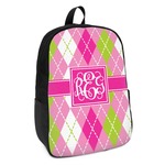 Pink & Green Argyle Kids Backpack (Personalized)