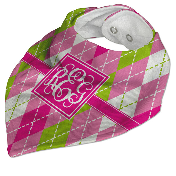 Pink & Green Argyle Bandana Closed