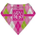 Pink & Green Argyle Bandana Bib (Personalized)
