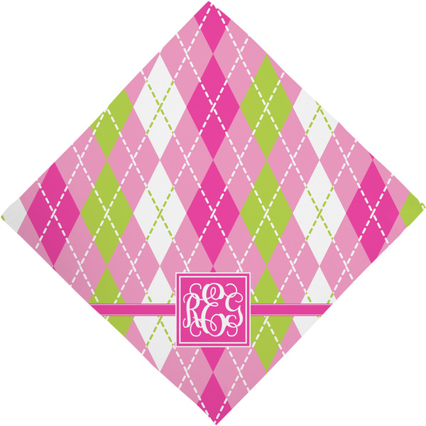 Pink & Green Argyle Bandana - Full View