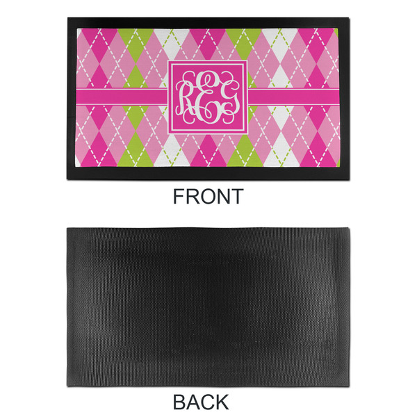 Pink & Green Argyle Bar Mat - Small - APPROVAL
