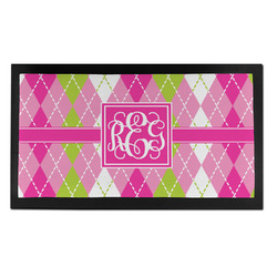 Pink & Green Argyle Bar Mat - Small (Personalized)