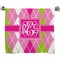 Pink & Green Argyle Full Print Bath Towel (Personalized)