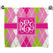 Pink & Green Argyle Bath Towel (Personalized)