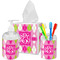 Pink & Green Argyle Bathroom Accessories Set (Personalized)