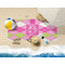 Pink & Green Argyle Beach Towel Lifestyle