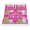 Pink & Green Argyle Comforter Set - King (Personalized)