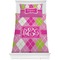 Pink & Green Argyle Comforter Set - Twin (Personalized)