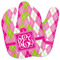 Pink & Green Argyle Baby Bib w/ Monogram