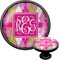 Pink & Green Argyle Cabinet Knob (Black) (Personalized)