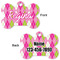Pink & Green Argyle Bone Shaped Dog ID Tag - Large - Approval