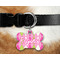 Pink & Green Argyle Bone Shaped Dog Tag on Collar & Dog