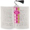 Pink & Green Argyle Bookmark with tassel - In book