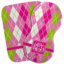 Pink & Green Argyle Burp Cloth (Personalized)