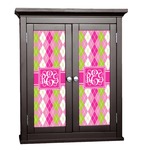 Pink & Green Argyle Cabinet Decal - Large (Personalized)