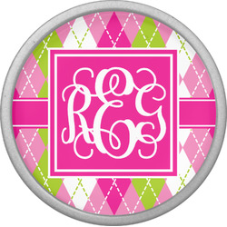 Pink & Green Argyle Cabinet Knob (Personalized)