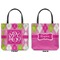 Pink & Green Argyle Canvas Tote - Front and Back
