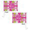 Pink & Green Argyle Car Flag - 11" x 8" - Front & Back View