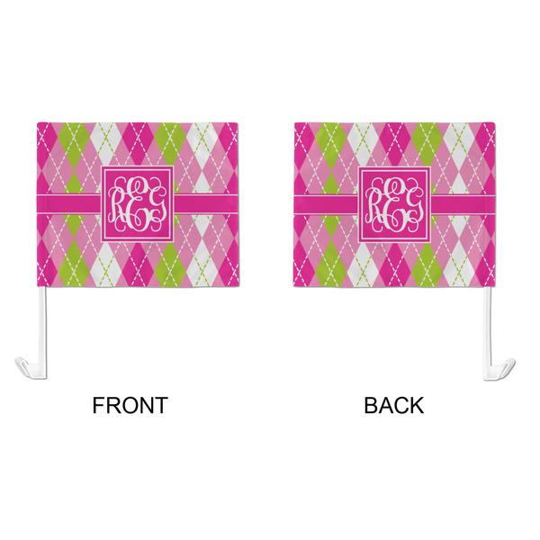 Pink & Green Argyle Car Flag - Large - APPROVAL