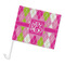 Pink & Green Argyle Car Flag - Large (Personalized)